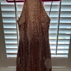 Gold/white sequin midi dress brand new with tags, size small.